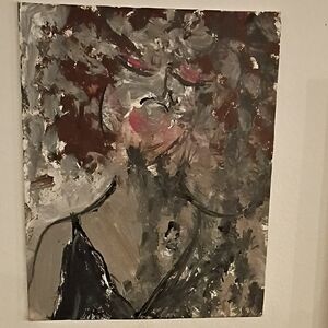 Abstract Expressionist Art Piece in Black and Gray